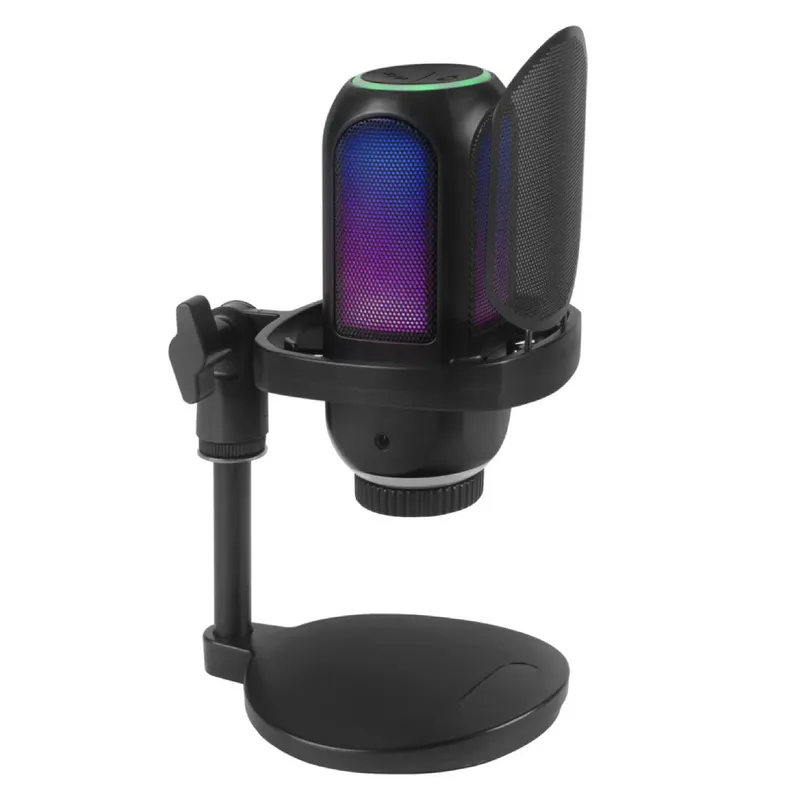 SEISA - MICRÓFONO CONDENSADOR CON ILUMINACIÓN RGB PARA PC SEISA