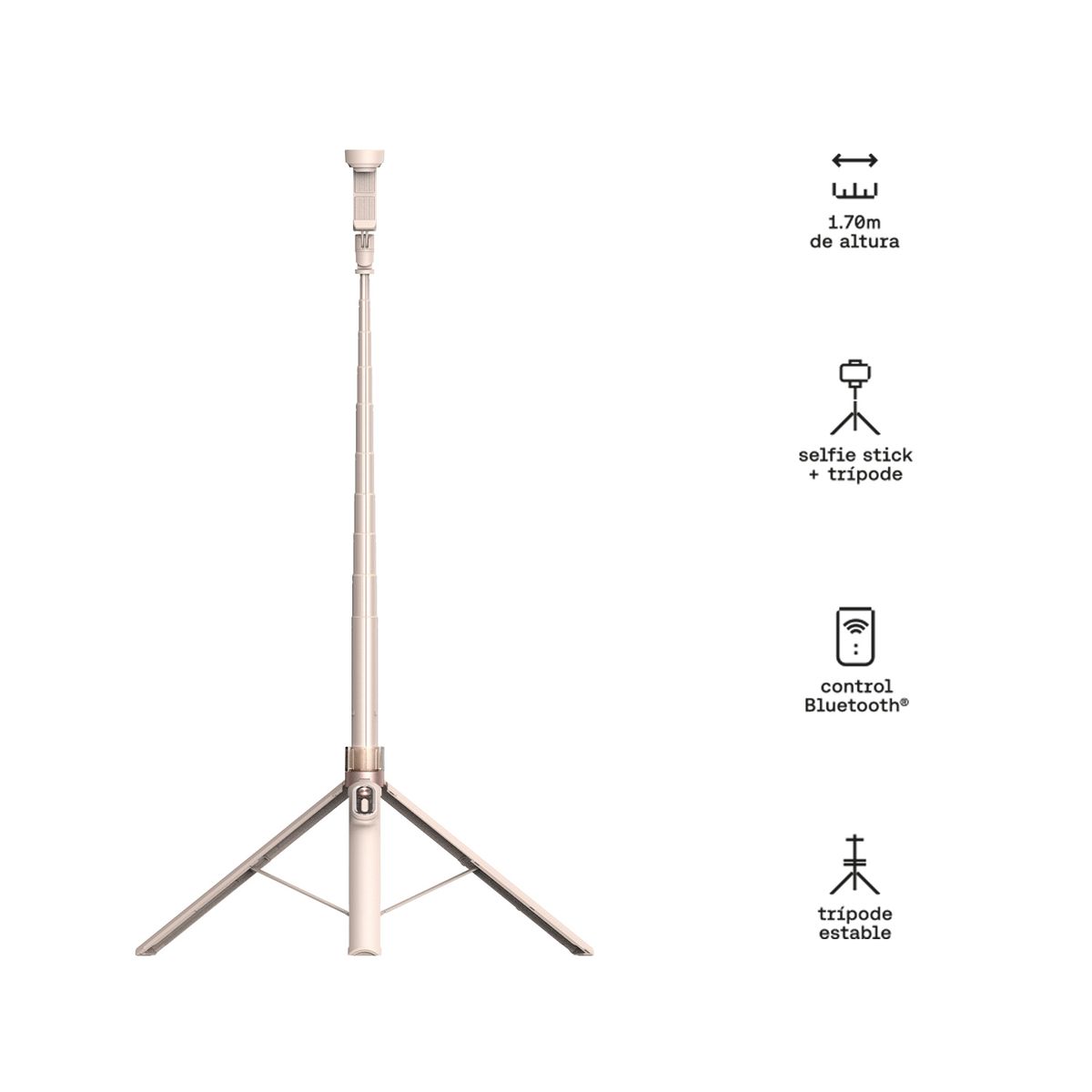 KUZLER - Trípode Aesthetic de 170mts con Apertura Automática Color Beige