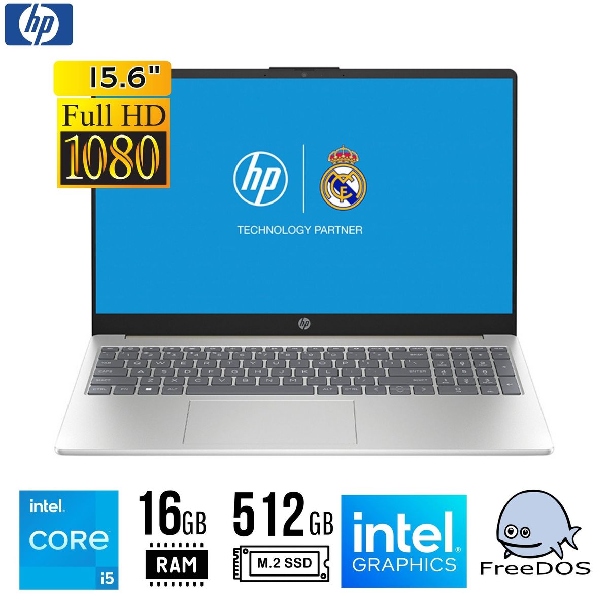 HP - LAPTOP HP 15-fd0260la 156 FHD Core i5-1334U hasta 46GHz 16GB DDR4 512GB SSD FREEDOS