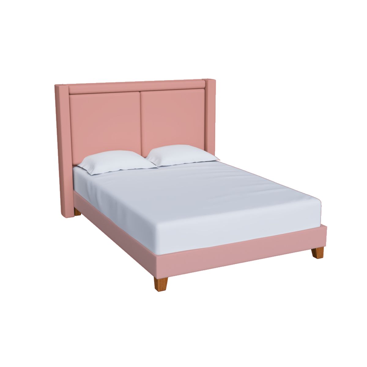 MUEBLES MACRUMO - Cama tapizada Zairon Rosado Queen