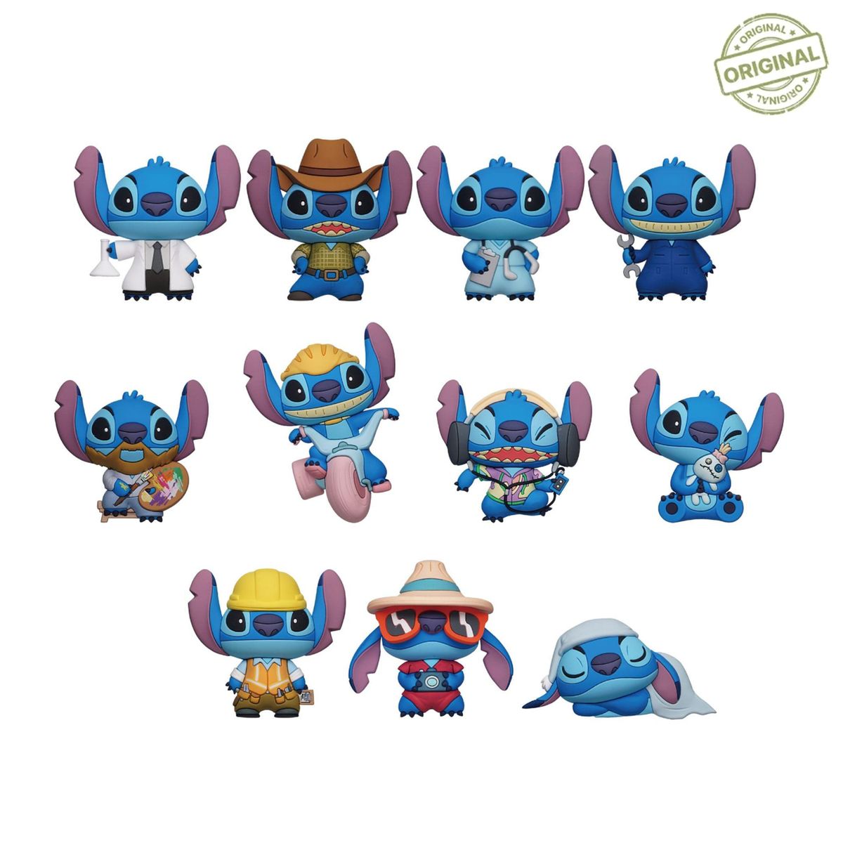 DISNEY CLASICOS - Llavero Stitch 3D Bag Clip Sorpresa - Series 6