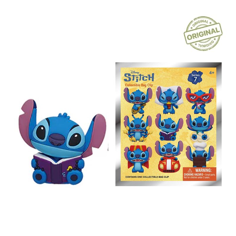 DISNEY CLASICOS - Llavero Stitch 3D Bag Clip Sorpresa - Series 7