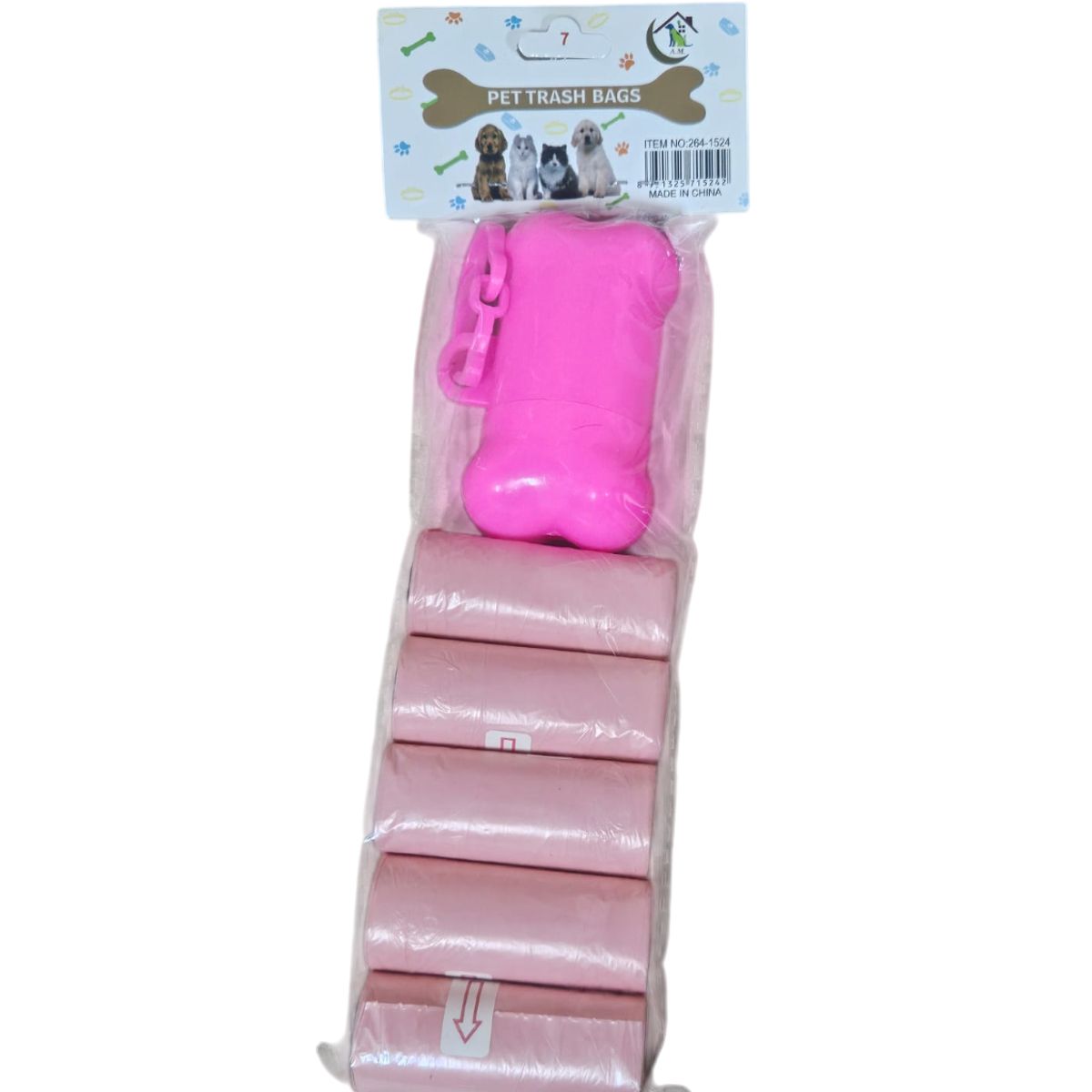 GENERICO - BOLSA BIODEGRADABLE PARA EXCREMENTOS DE PERRO ROSADO