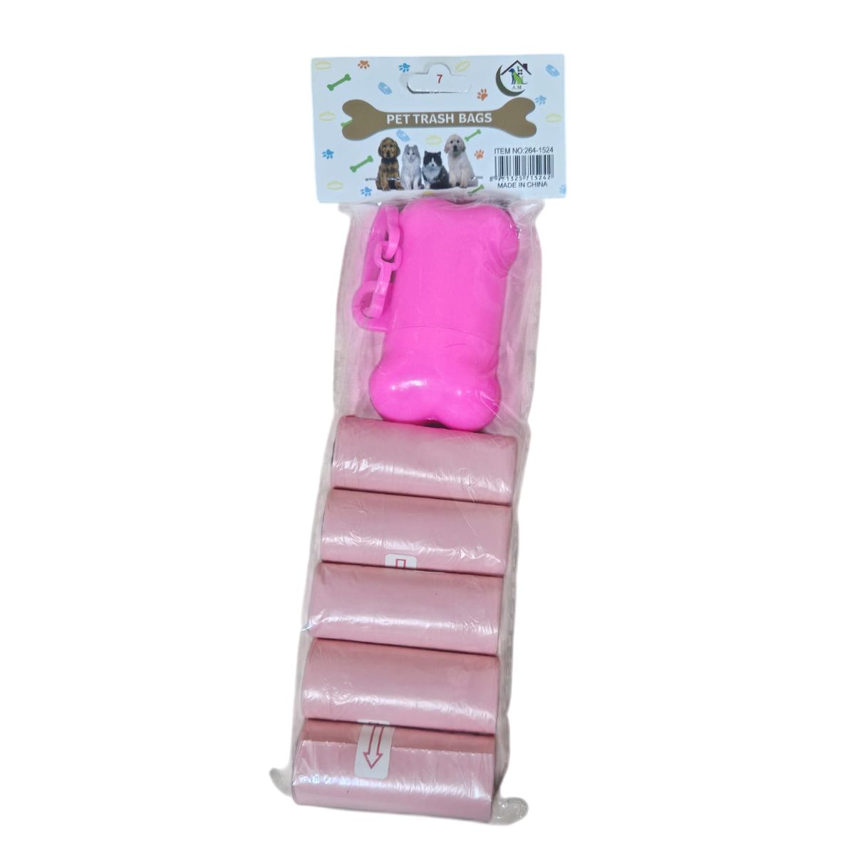 GENERICO - BOLSA BIODEGRADABLE PARA EXCREMENTOS DE PERRO ROSADO