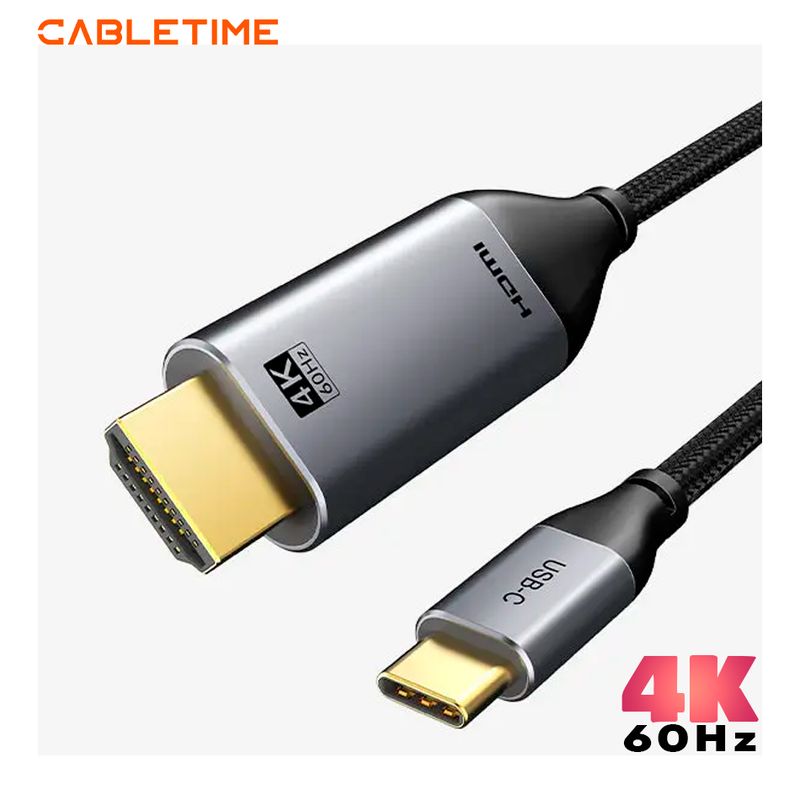 GENERICO - Cable Tipo Usb-C a HDMI 4K a 60Hz HDR aluminio cabletime