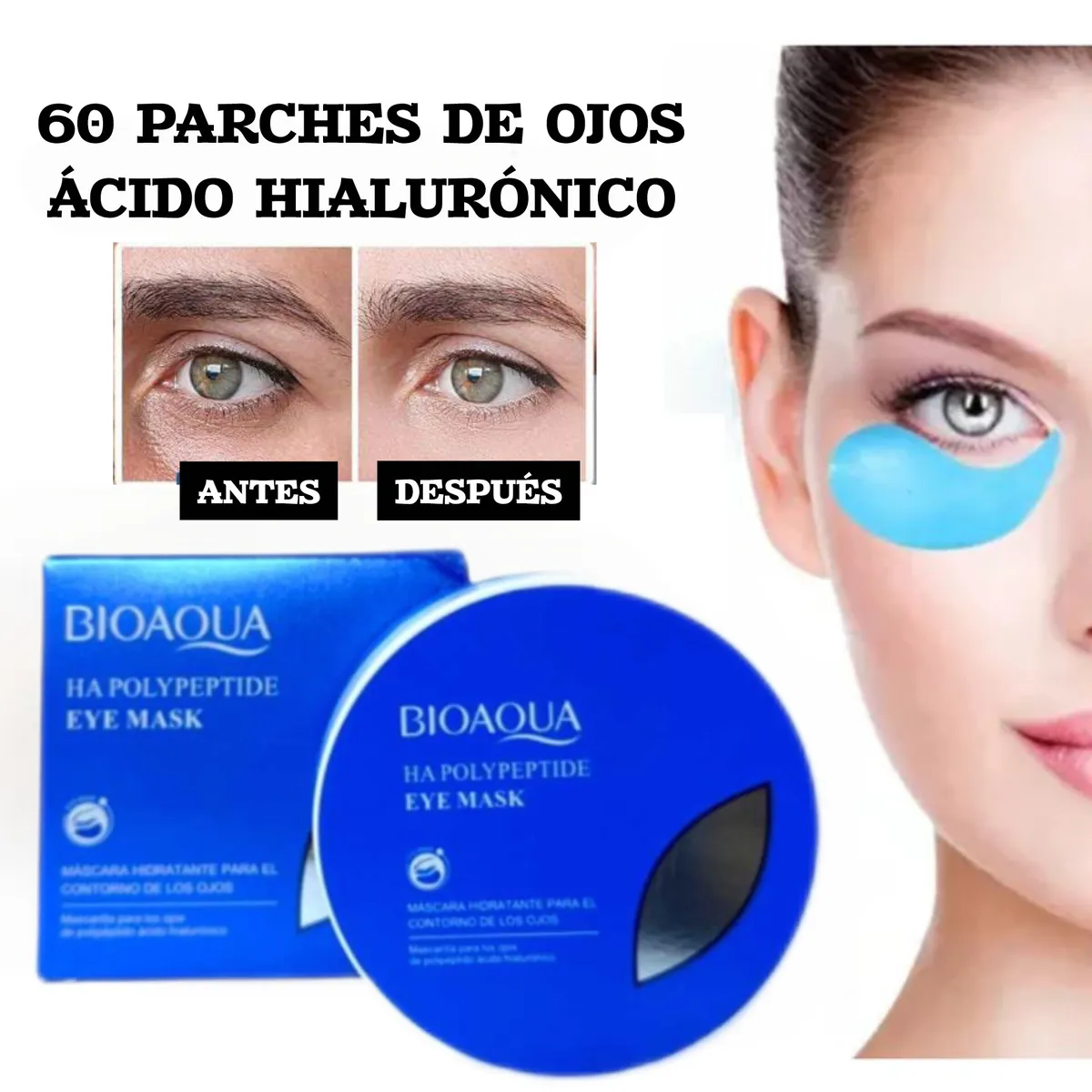BIOAQUA - Parches De Colágeno Para Las Ojeras + Ácido Hialurónico 60 un