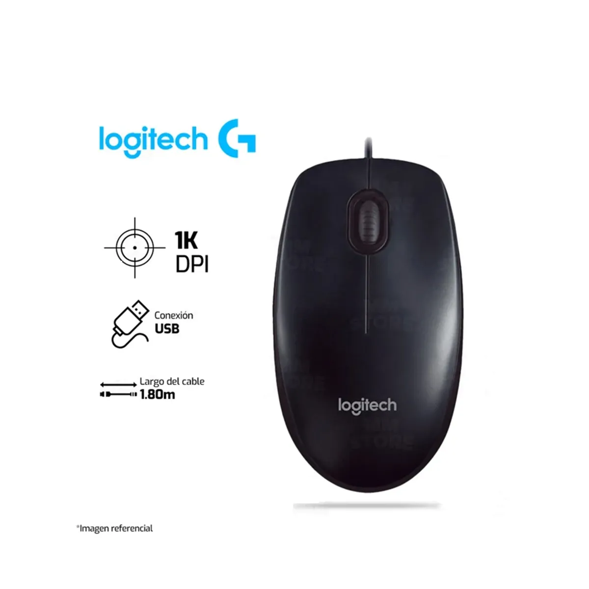 LOGITECH - Mouse Logitech M90 con Cable