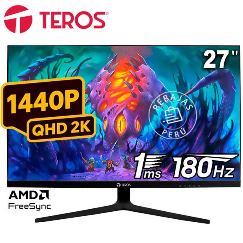 TEROS - Monitor TEROS TE-2769G 27 QHD Fast IPS 180Hz 1ms HDMI DP Audio Out