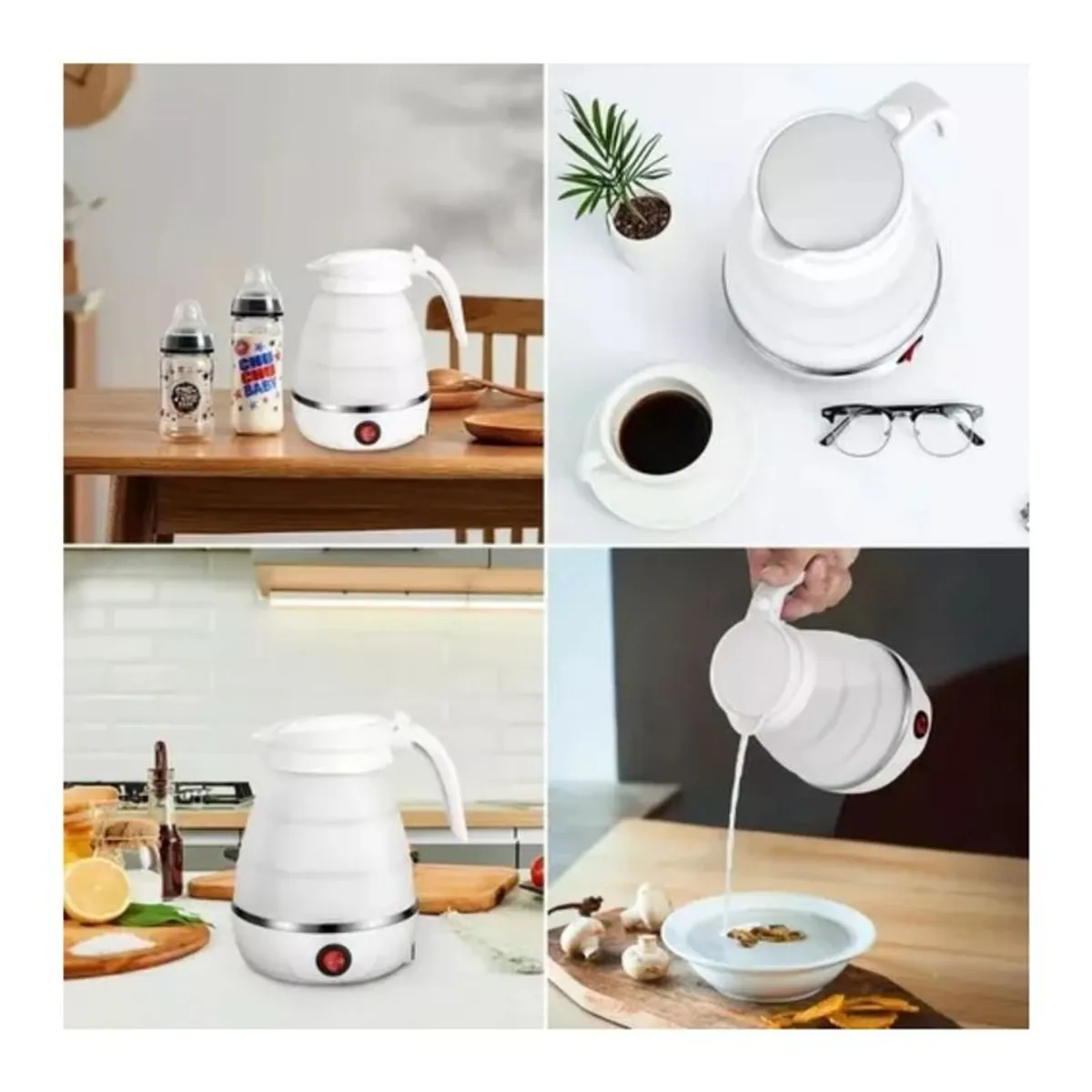 GENERICO - MINI JARRA HERVIDOR ELECTRICO PLEGABLE PORTATIL VIAJES