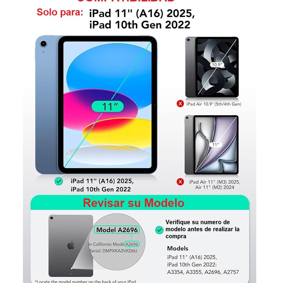 GENERICO - Funda Giratoria para iPad 11va Gen 2025 (A16) A3354 A3355 A3356 Case