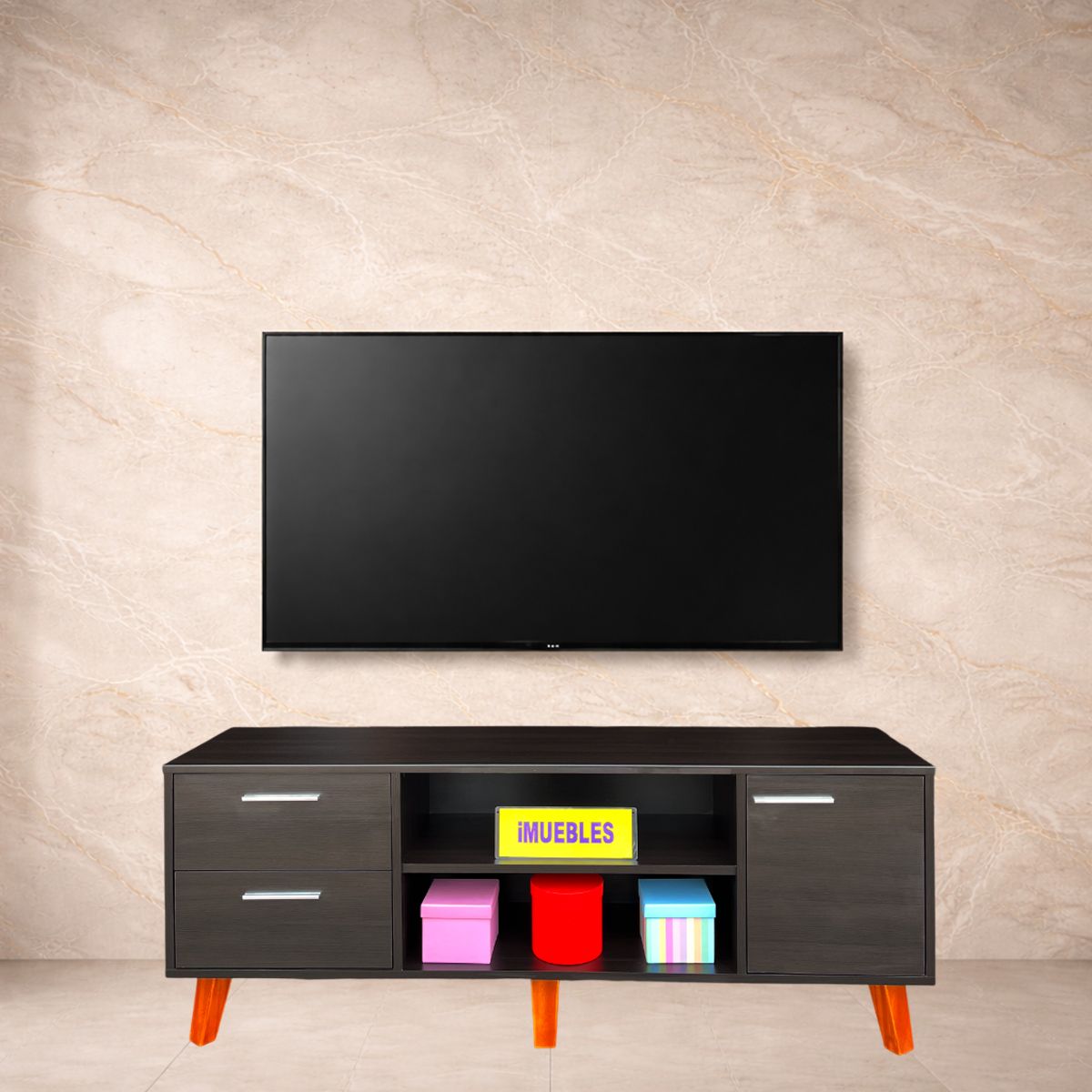 TEMEL - Aparador Vintage ALIB Wengue Mueble Aparador Mueble TV 70