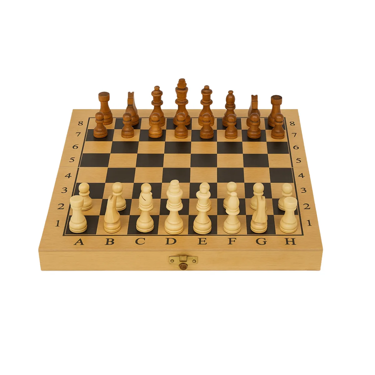 GENERICO - Juego de Ajedrez Clásico Tablero Plegable de Madera