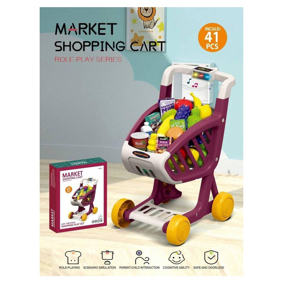 GENERICO - Carrito para Compras Infantil Juego Educativo con Accesorios