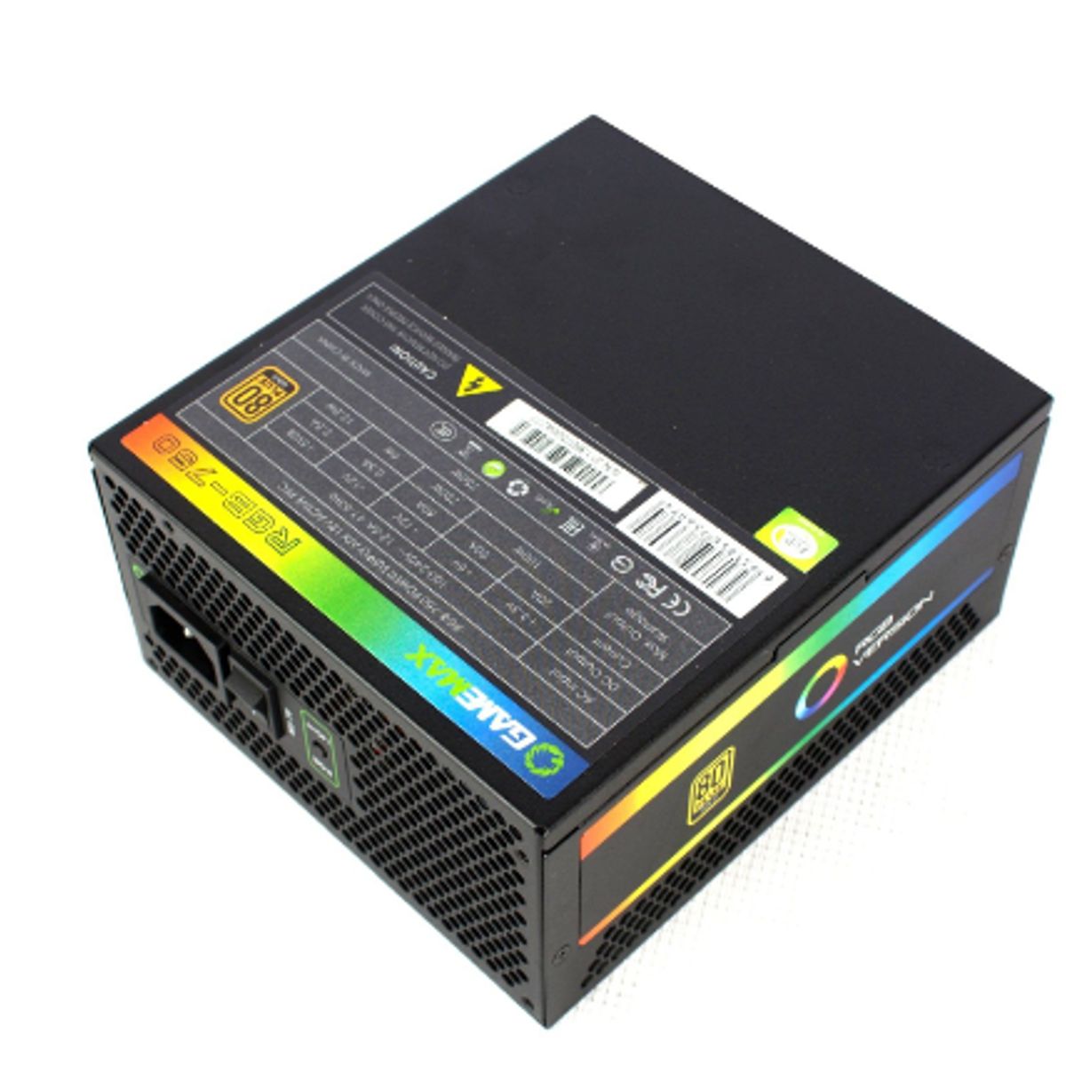 GAMEMAX - Fuente de poder RGB-750W Modular 80PLUS Gold GAMEMAX