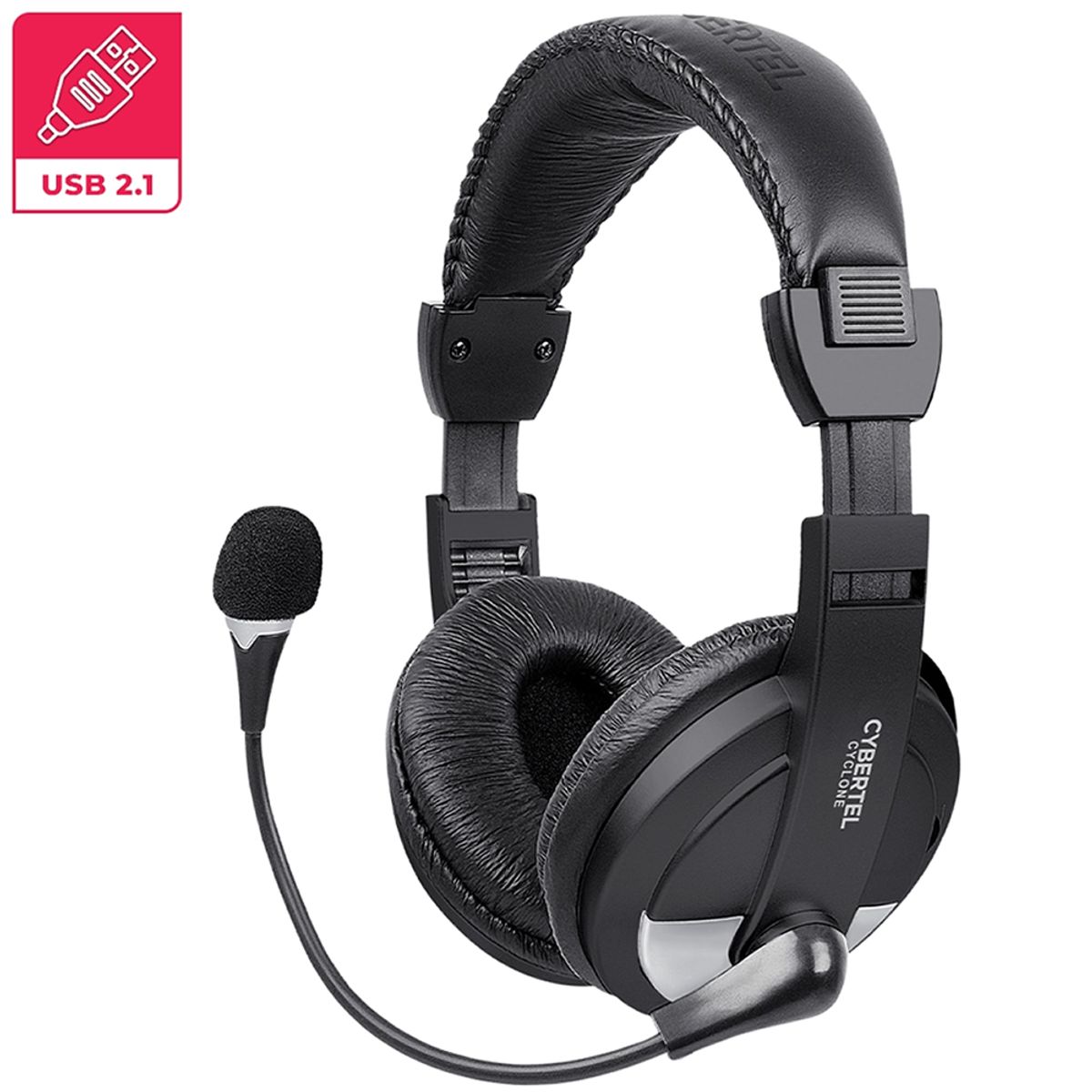 CYBERTEL - Audífono con Micrófono CYCLONE  CYB H370B-U SILVER CYBERTEL