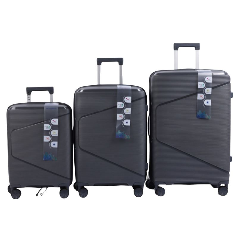 GENERICO - Set de Maleta de viaje PP 20 - 24 - 28 pulgadas - Negro