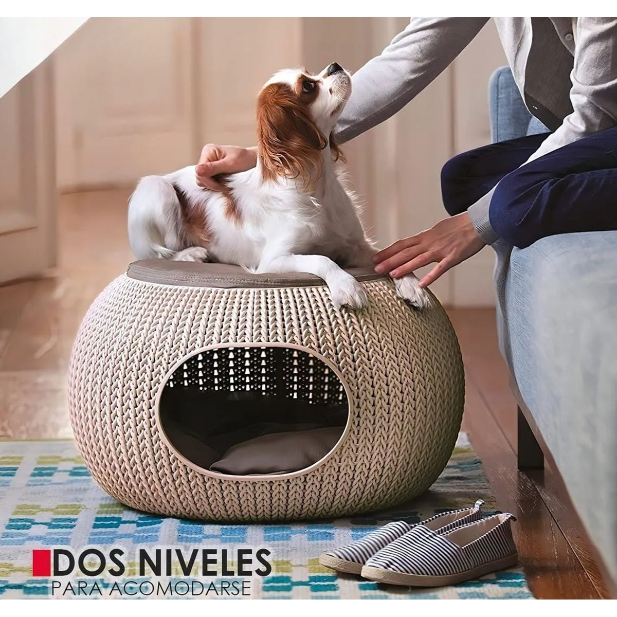 GENERICO - CASA  PUFF PARA MASCOTAS CON DISEÑO TEXTURIZADO