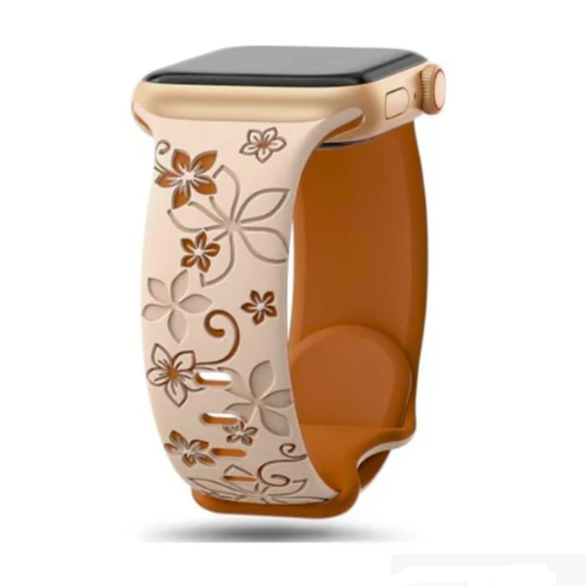 GENERICO - Correa Floral 2D para Apple Watch 46mm  - Beige