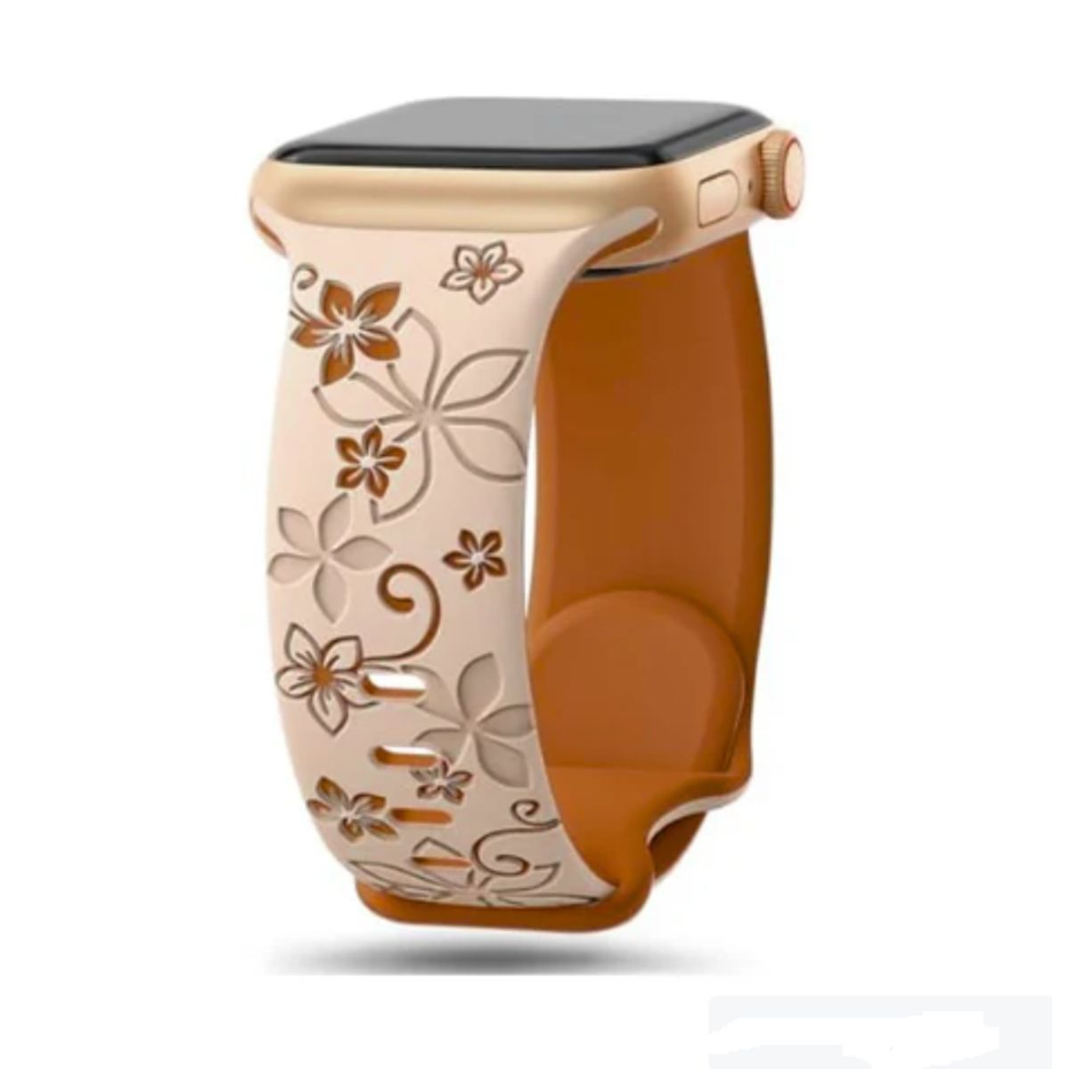 GENERICO - Correa Floral 2D para Apple Watch 46mm  - Beige