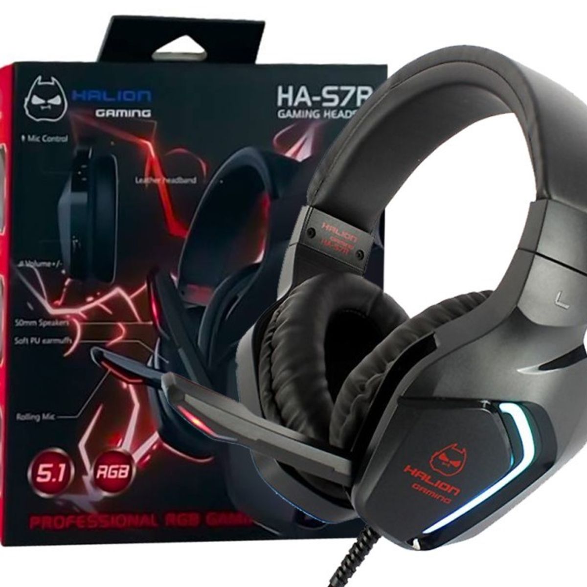 HALION - Audifonos Gamer - Pc Laptop Y Celular - RGB Halion