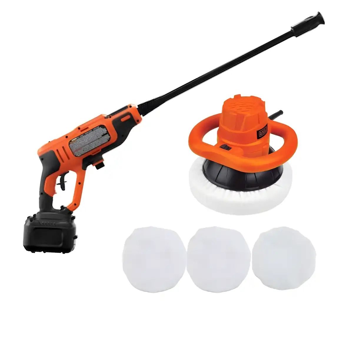Black+Decker - Hidrolavadora a Presión 20V BCPC20D1-B2 + Pulidora Orbital 10″ BLACK+DECKER KP12K-K3