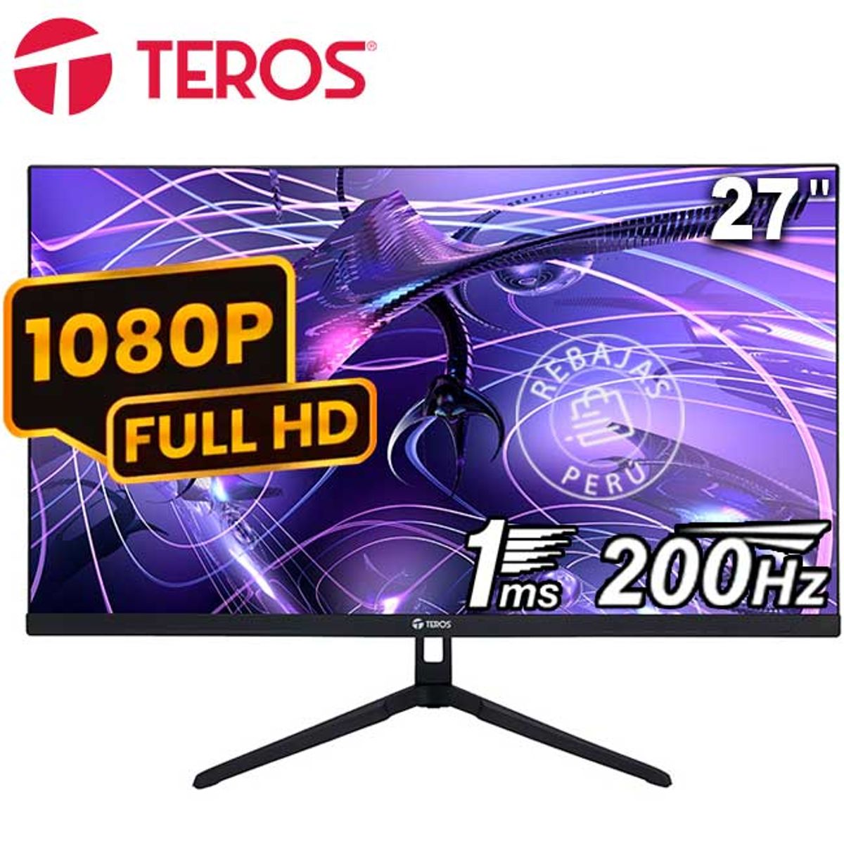 TEROS - Monitor Gaming TEROS TE-2786G 27 FHD IPS 200Hz 1ms HDMI DP FreeSync