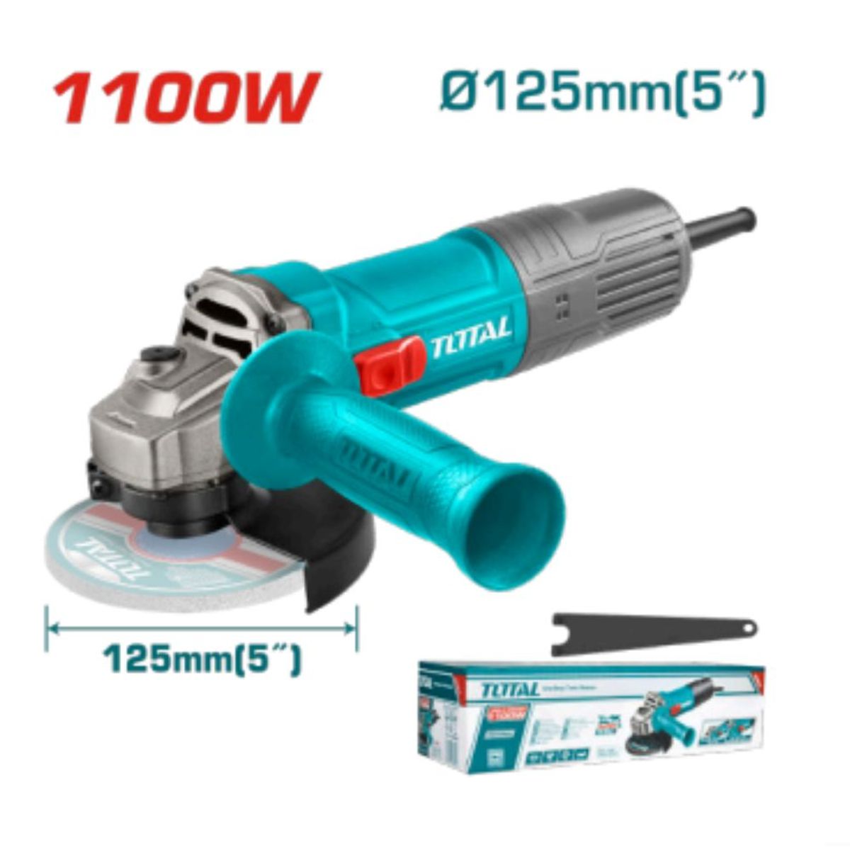 GENERICO - Amoladora Angular 5pulg 1100W 125mm 12000RPM  - TG11012536