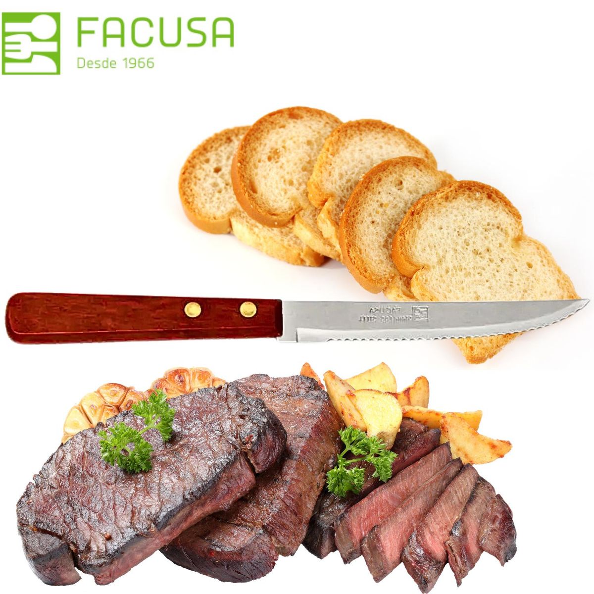 FACUSA - Cuchillo Fa Shogun Mango Madera Fa-Sh5 - Facusa