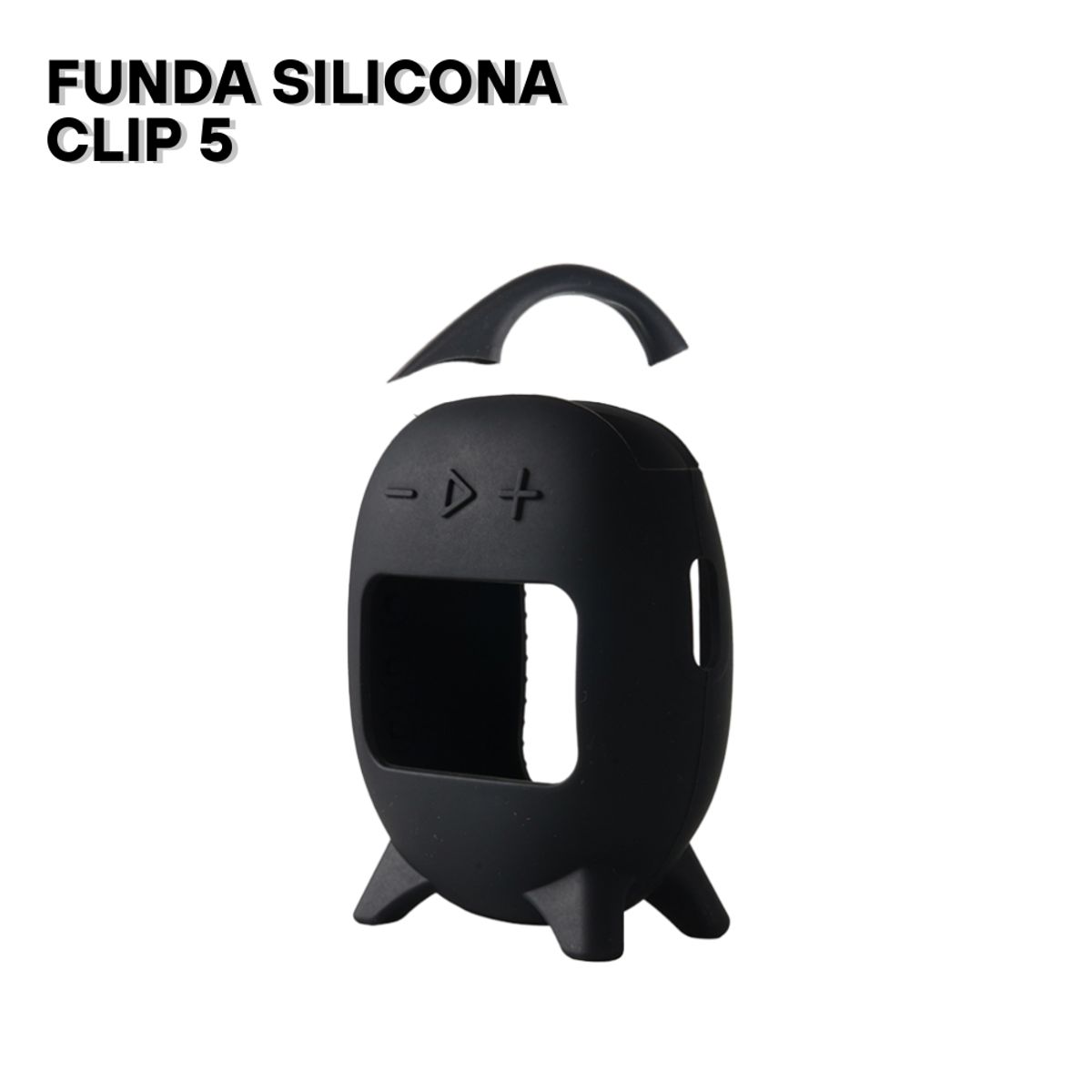 GENERICO - Funda de Silicona con correa para el parlante Jbl Clip 5 - Negro