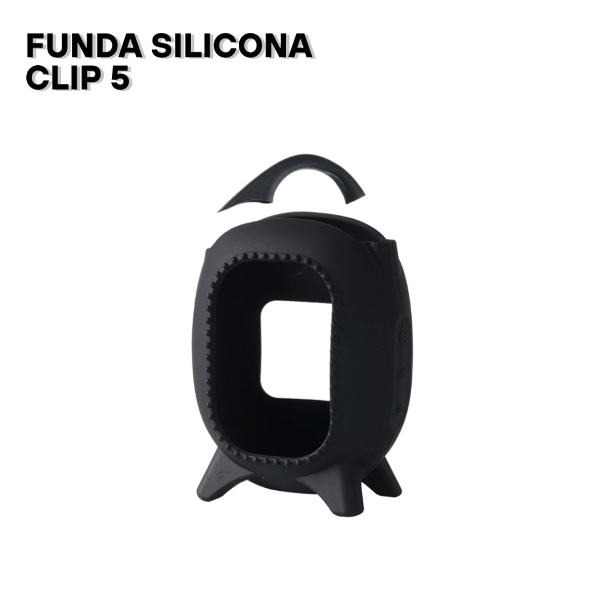 GENERICO - Funda de Silicona con correa para el parlante Jbl Clip 5 - Negro