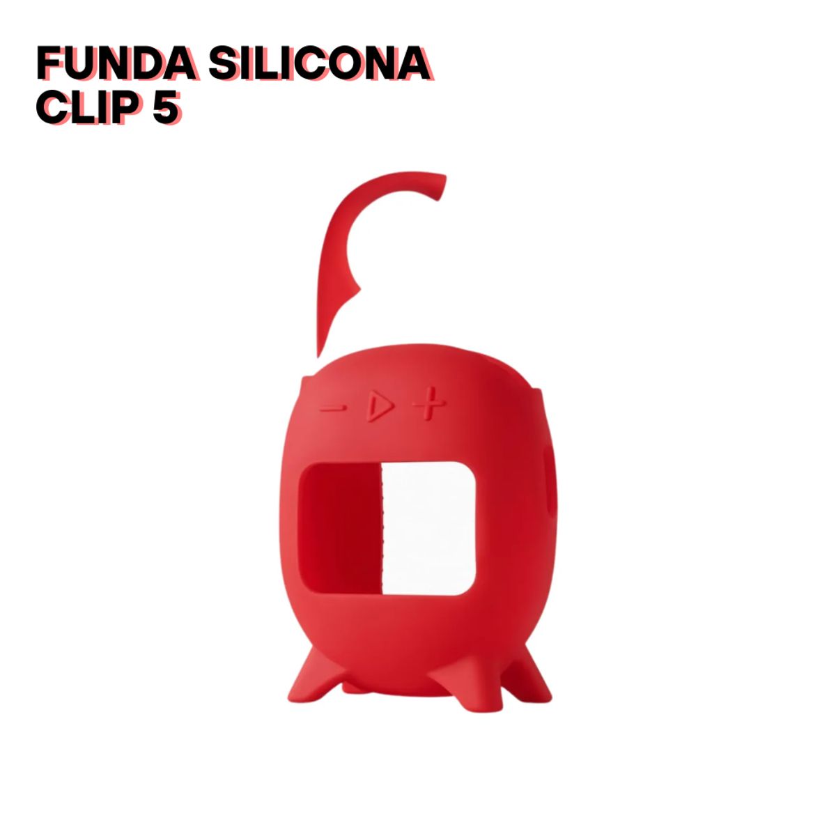 GENERICO - Funda de Silicona con correa para el parlante Jbl Clip 5 - Rojo