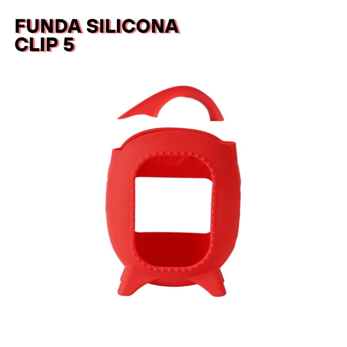 GENERICO - Funda de Silicona con correa para el parlante Jbl Clip 5 - Rojo