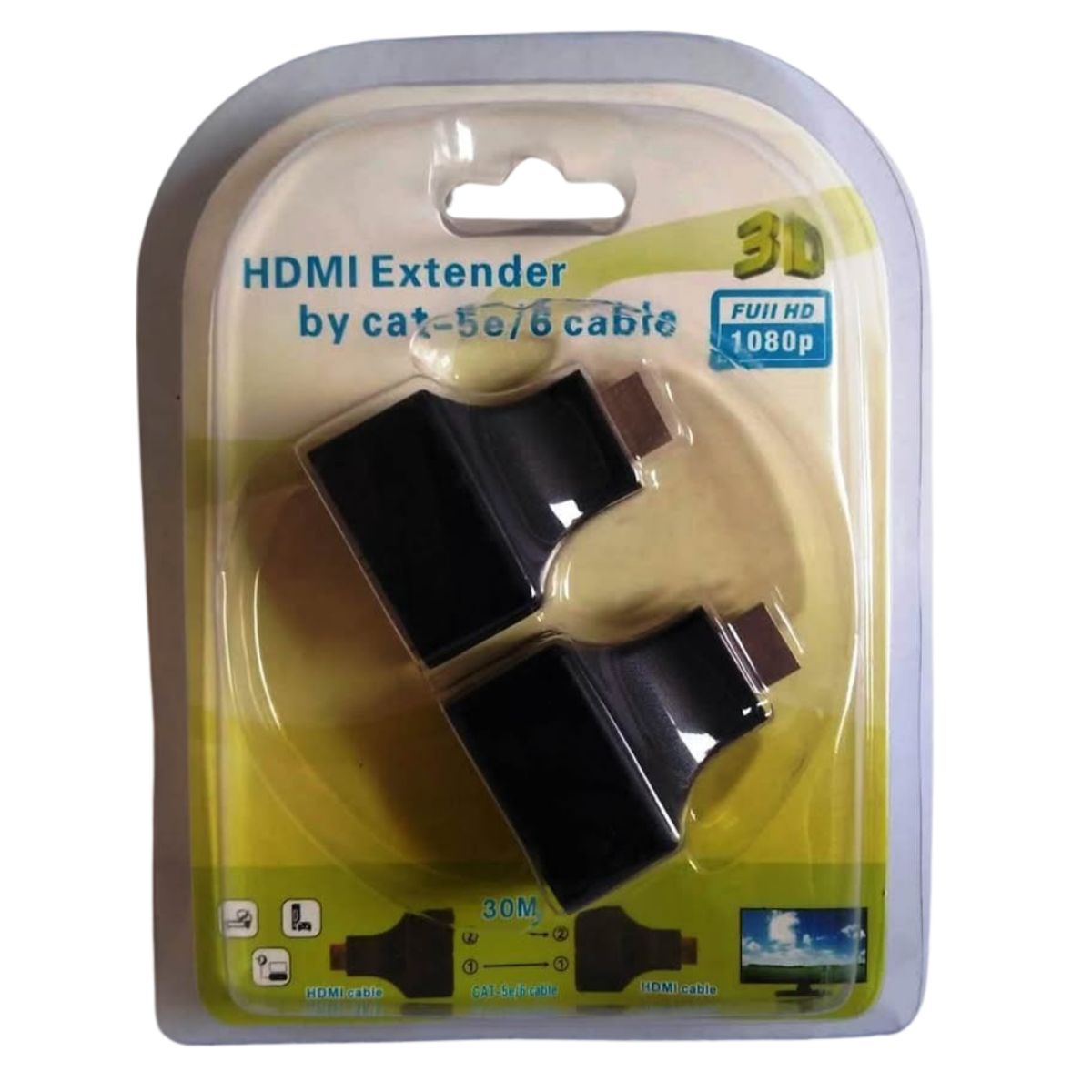 GENERICO - Extensor Hdmi Rj45 Utp 30 Metros Full HD 1080P Cat-5e/6