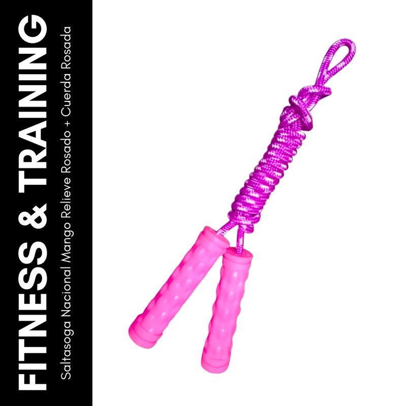 GENERICO - Saltasoga Nacional Mango Relieve Rosado + Cuerda Rosada