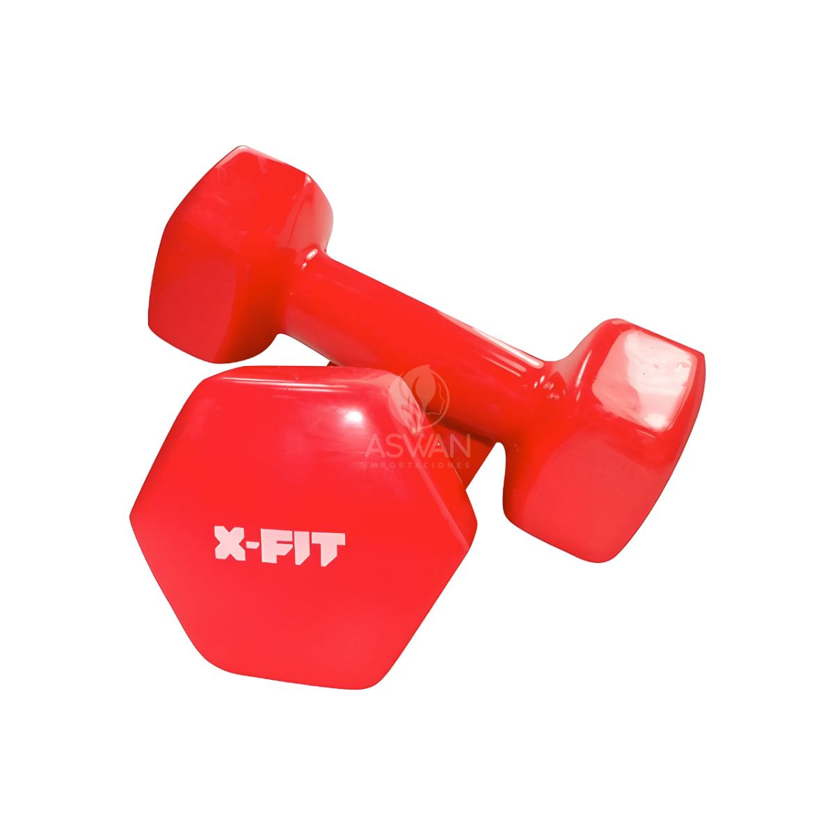 GENERICO - Mancuernas Plastificadas 1 kg Rojo - XFIT