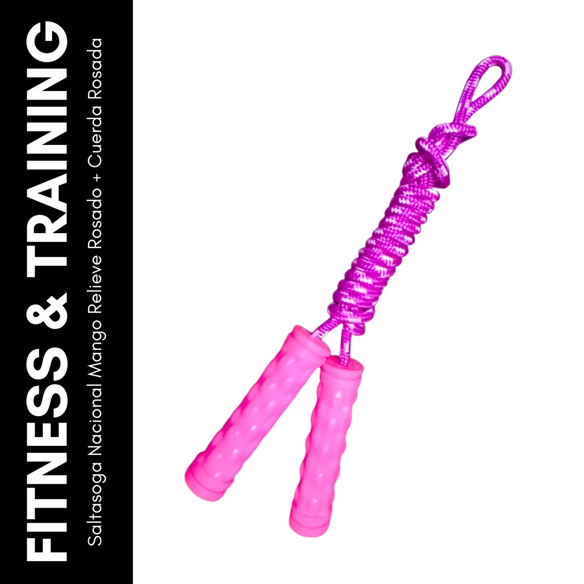 GENERICO - Saltasoga Nacional Mango Relieve Rosado + Cuerda Rosada