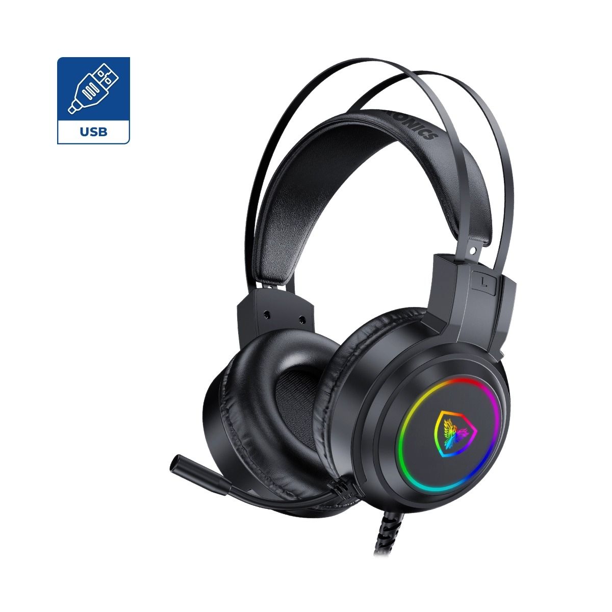 MICRONICS - AUDIFONO GAMER 7.1 USB RGB AVANTY MIC HG801 BLACK