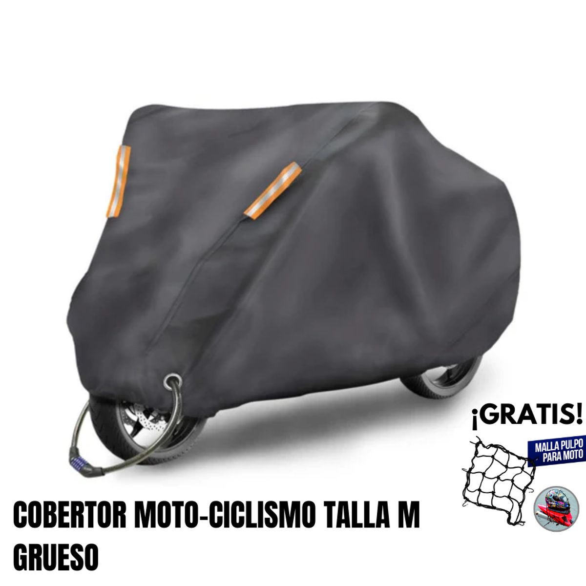 GENERICO - COBERTOR PARA MOTO IMPERMEABLE GRUESO M