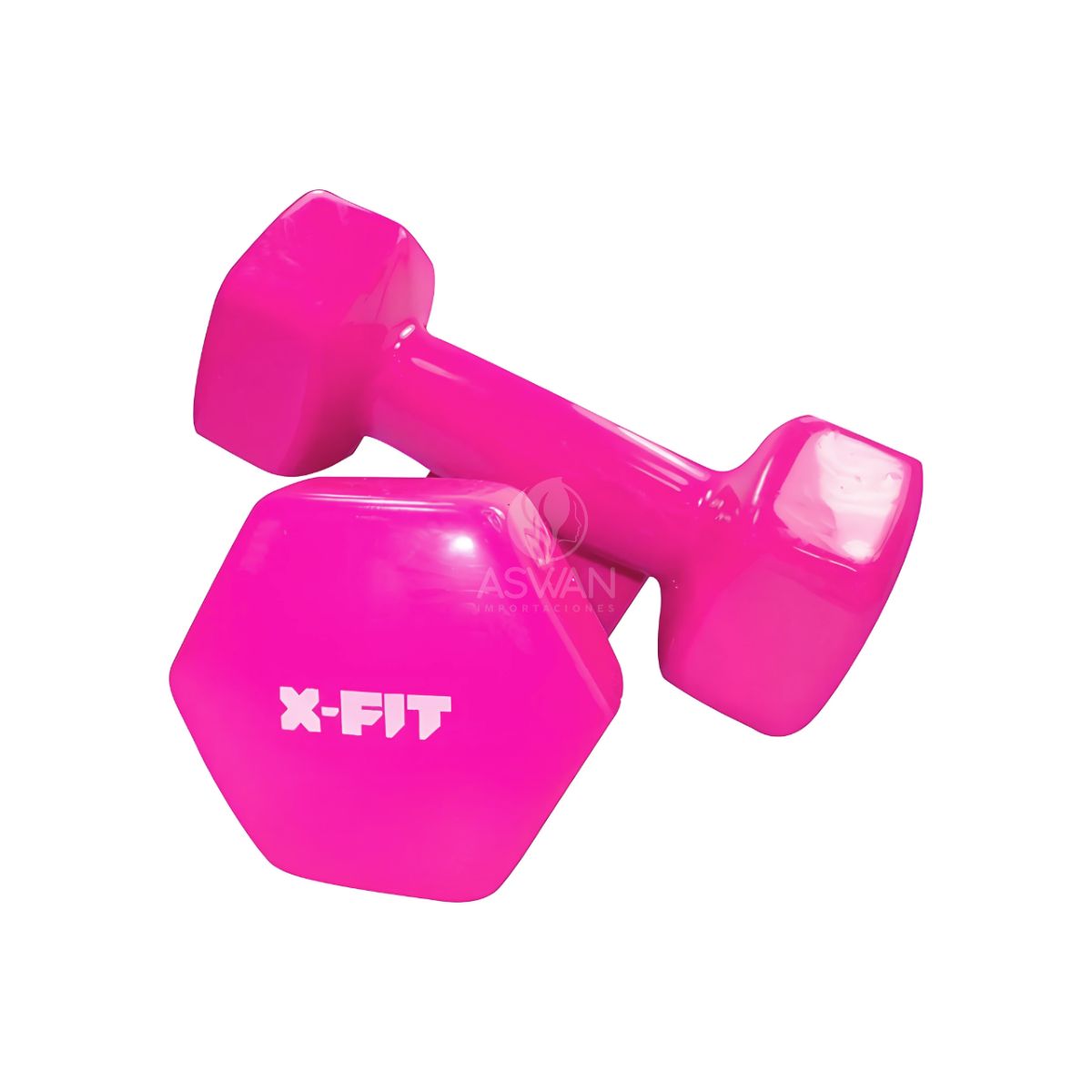 GENERICO - Mancuernas Plastificadas 3 kg Rosa - XFIT