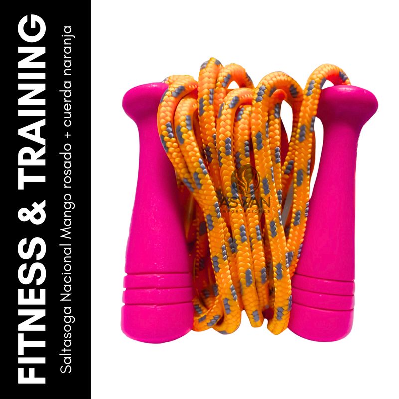 GENERICO - Saltasoga Nacional Mango rosado + cuerda naranja