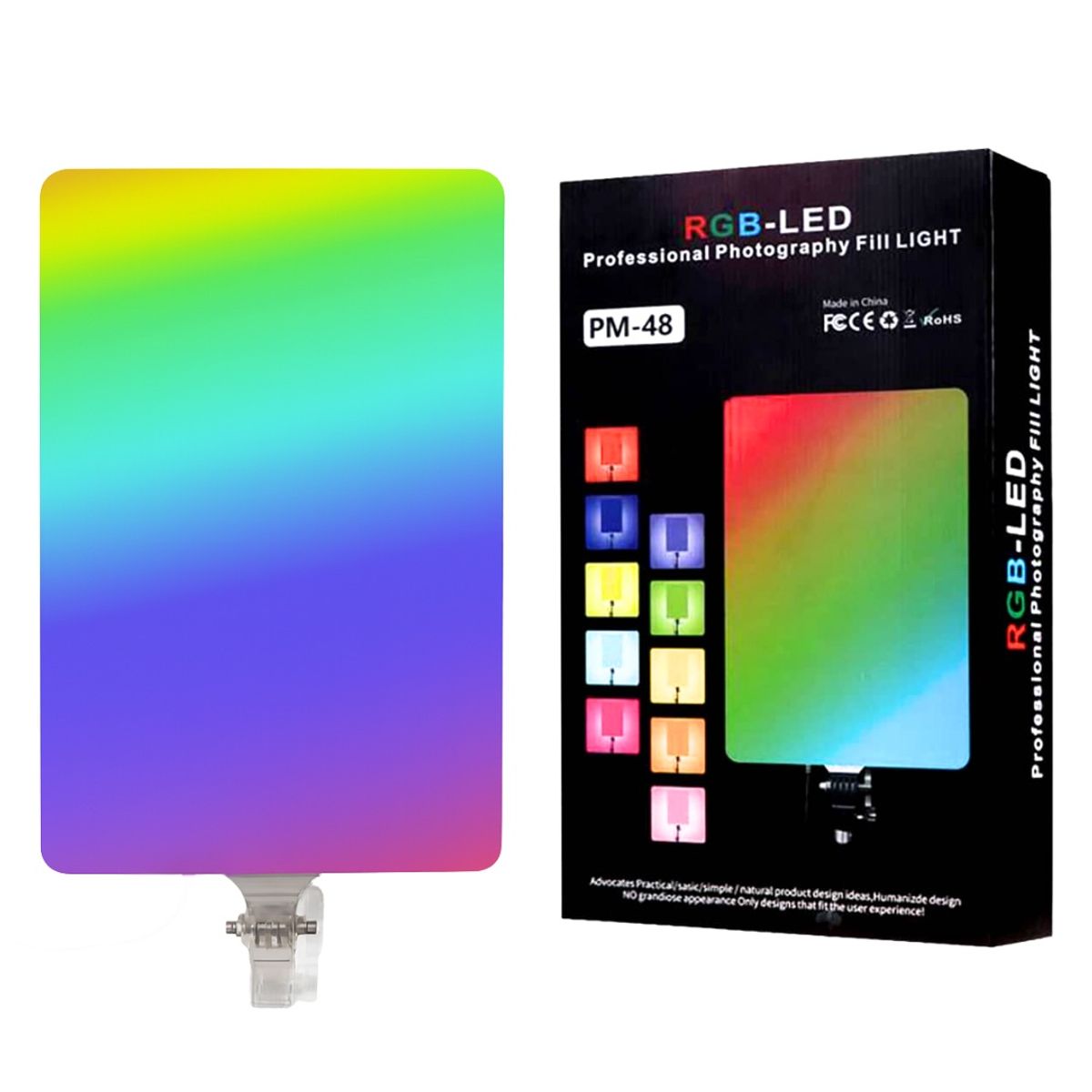 GENERICO - Panel de Luz LED RGB 100W PM-48 con Control Remoto y Botones