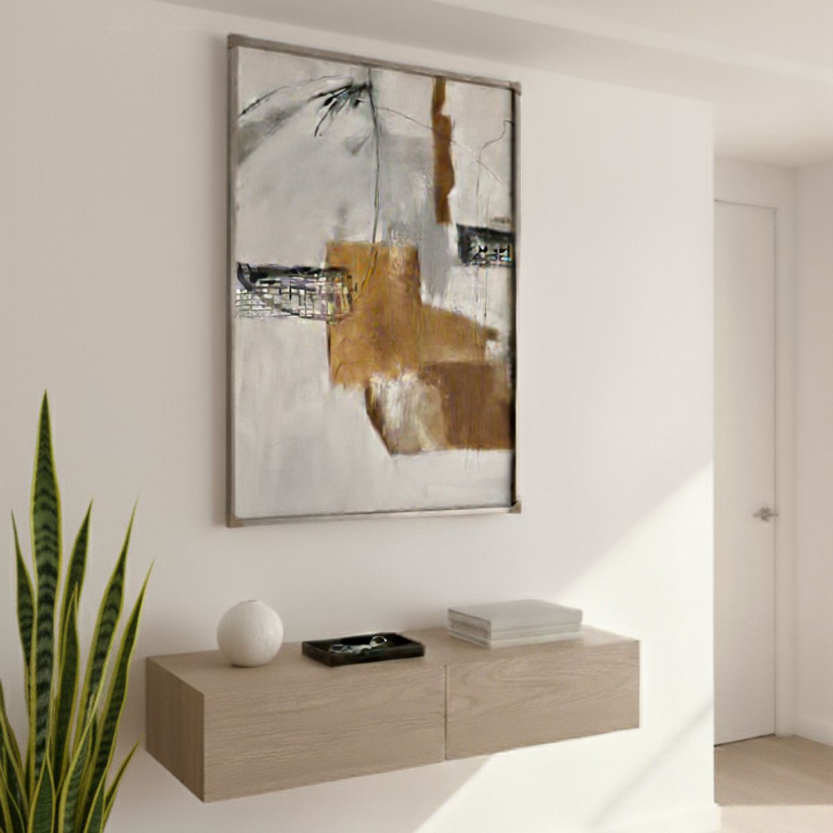 GENERICO - Cuadro decorativo al oleo abstracto 119x80 cm