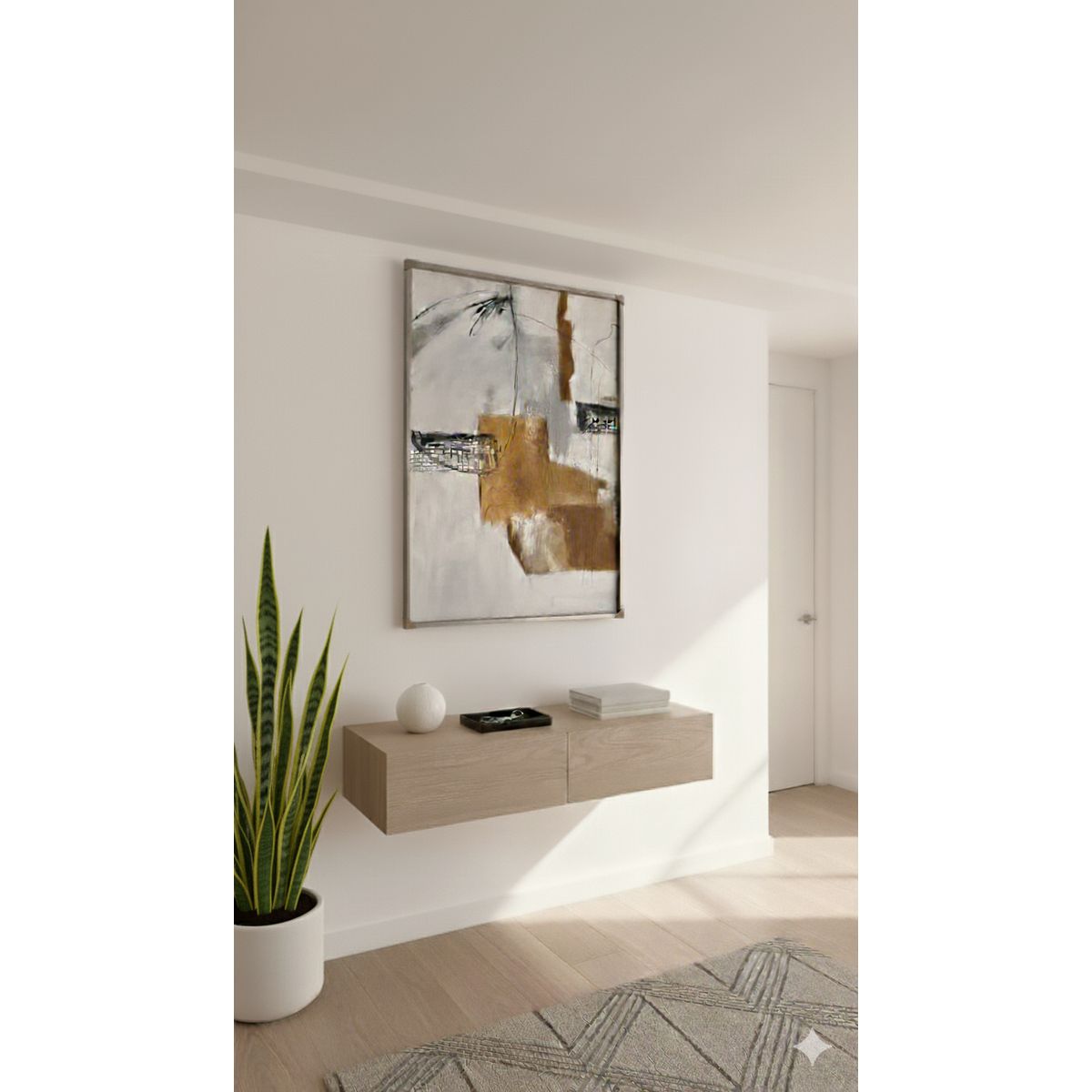 GENERICO - Cuadro decorativo al oleo abstracto 119x80 cm