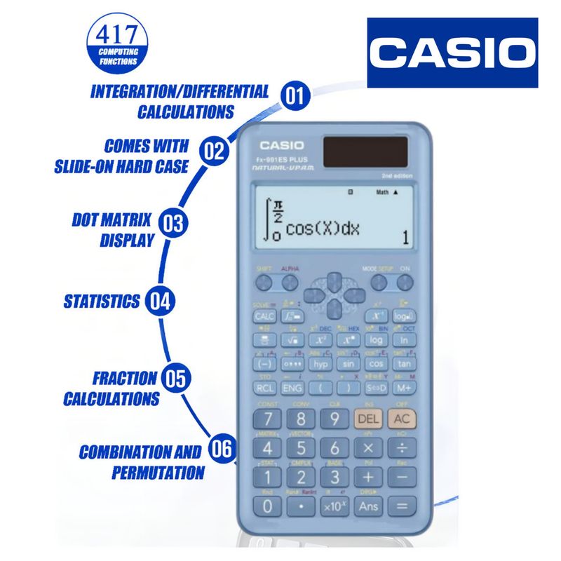 CASIO - Calculadora Científica Casio Fx-991ES PLUS 2da Edición Especial Celeste