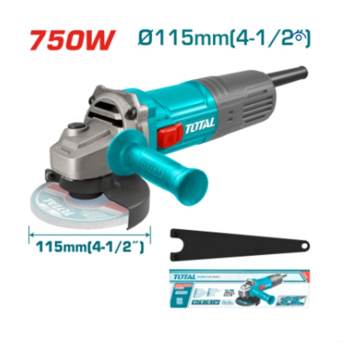 GENERICO - Amoladora Angular 4 5pulg 750W Industrial - TG10711556