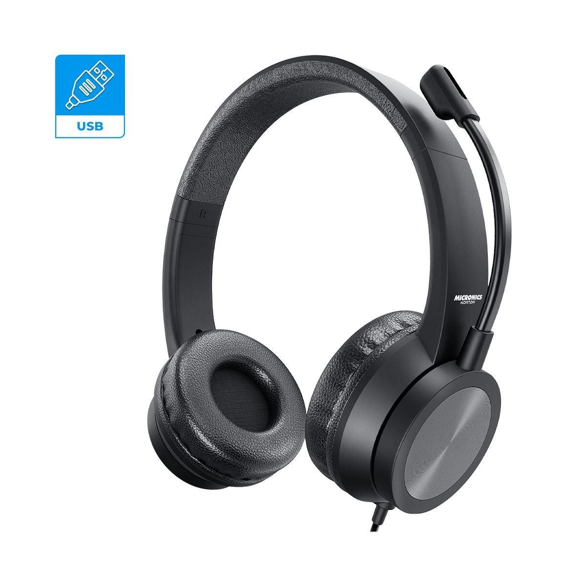 MICRONICS - AUDIFONO USB CON MICROFONO NORTON MIC H802U MICRONICS