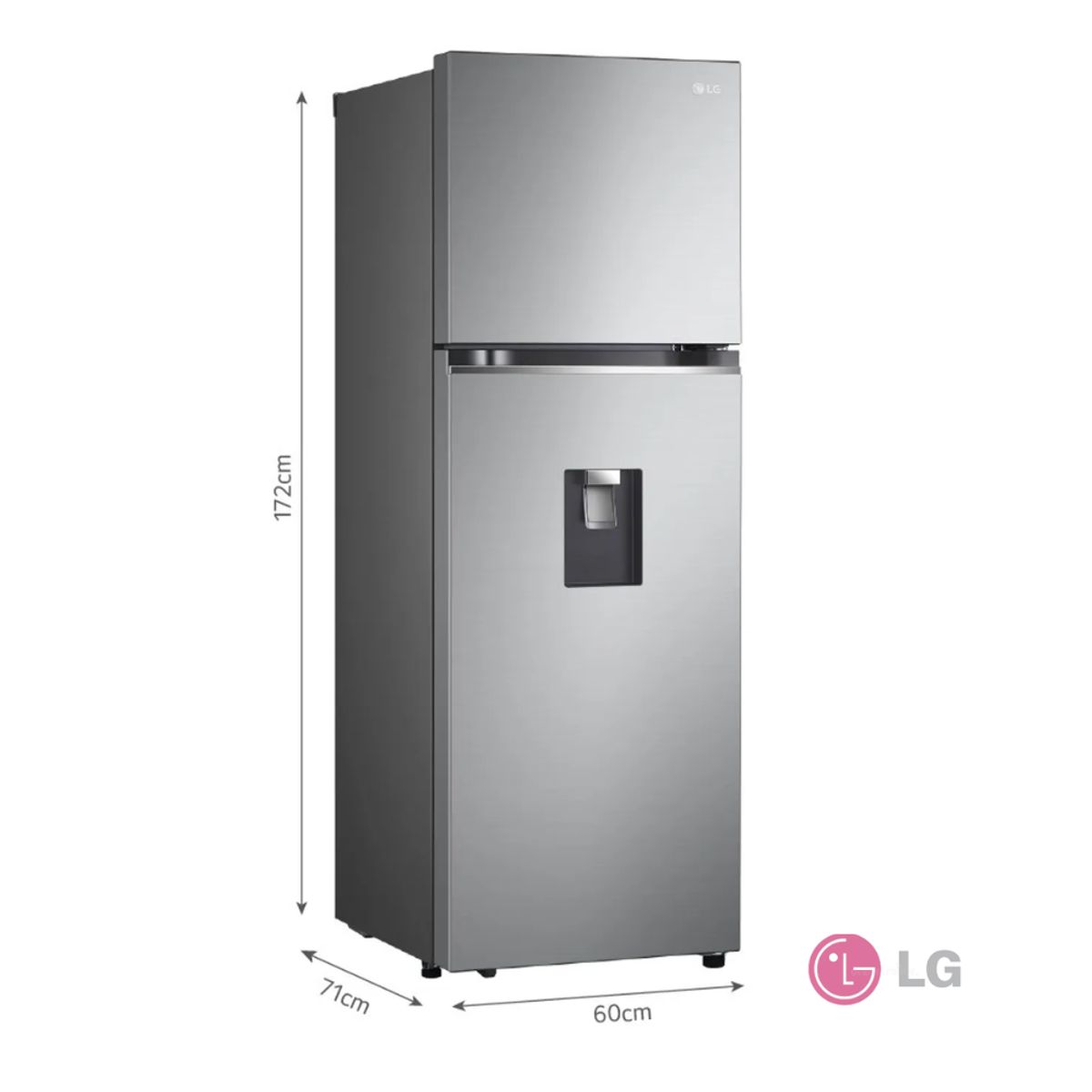 LG - Refrigeradora LG 334L Top Cooling Mount Plateada Door GT33WPP