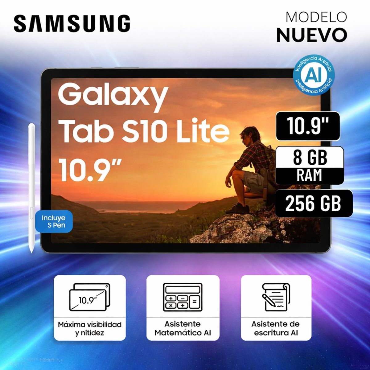 SAMSUNG - Tablet Samsung Galaxy Tab S10 Lite 10.9"  8GB 256GB + S Pen - Gray