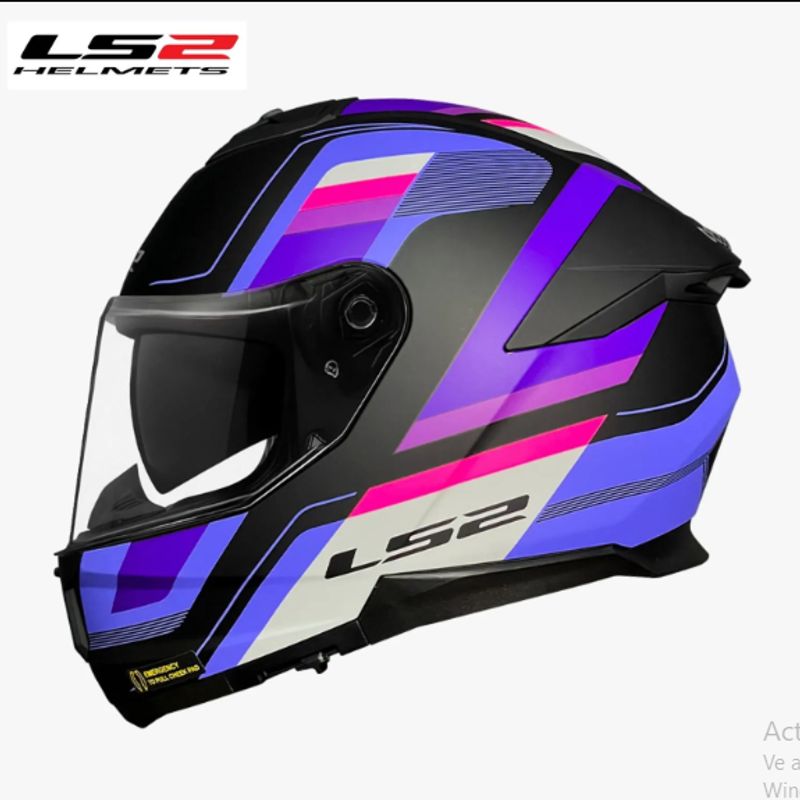LS2 - CASCO MOTO LS2 FF808 VINTAGE NEGRO MATE CON PURPURA