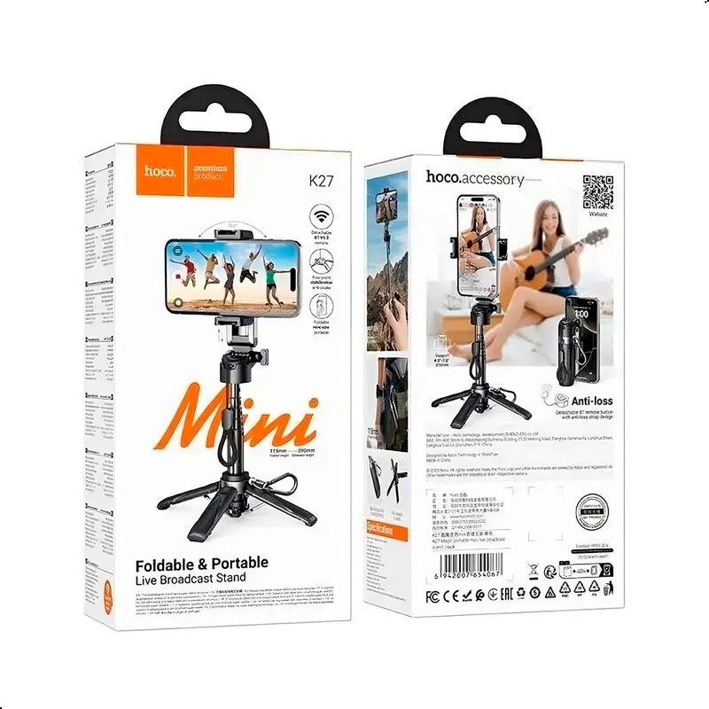 HOCO - Palo Selfie Tripode Hoco K27 Control Remoto Bluetooth